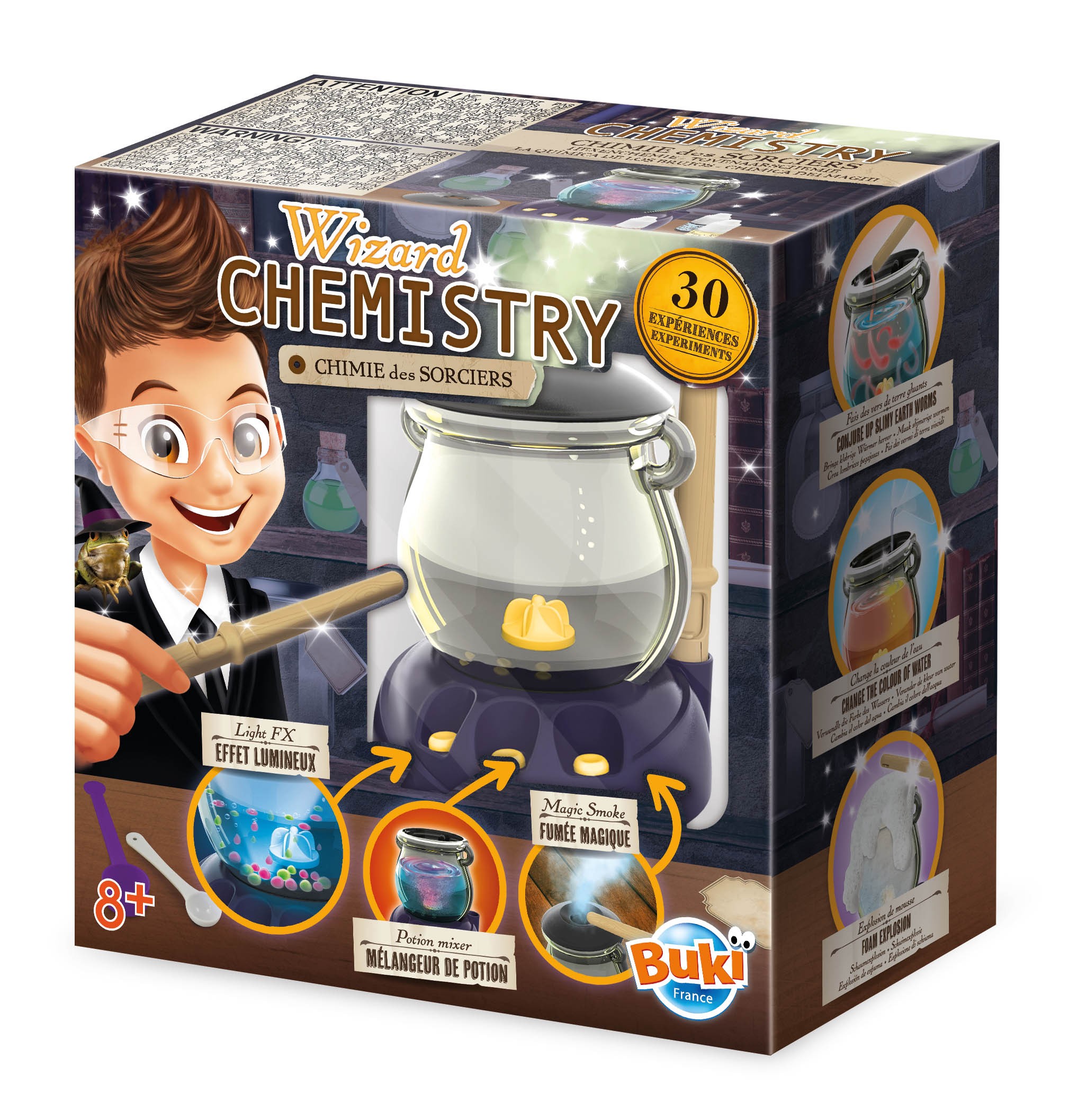 Buki – Coffret Chimie Des Sorciers, 30 Expériences Magiques, Chaudron Lumineux Et Fumée, Dès 8 Ans