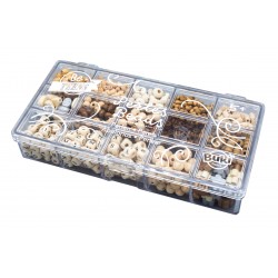 Box of wooden beads – Natural