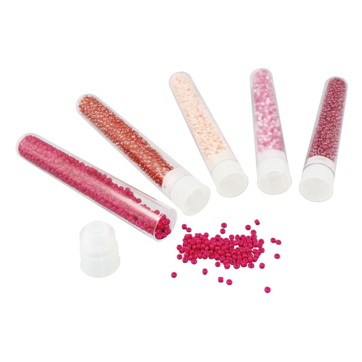 Tubes de perles roses