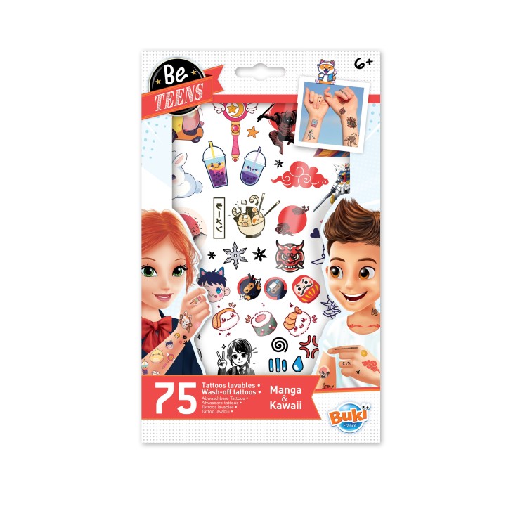 75 Tattoos lavables - Manga Kawaï