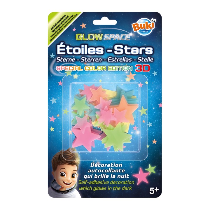 Etoiles 3D multicolores