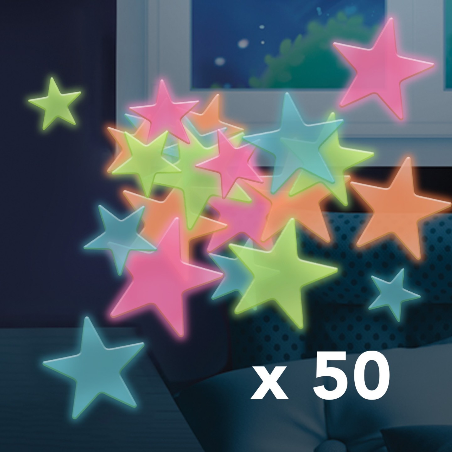 Etoiles 3D multicolores
