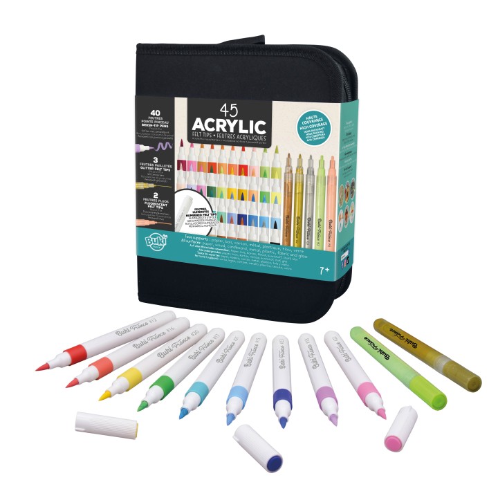 Set of 45 acrylic markers