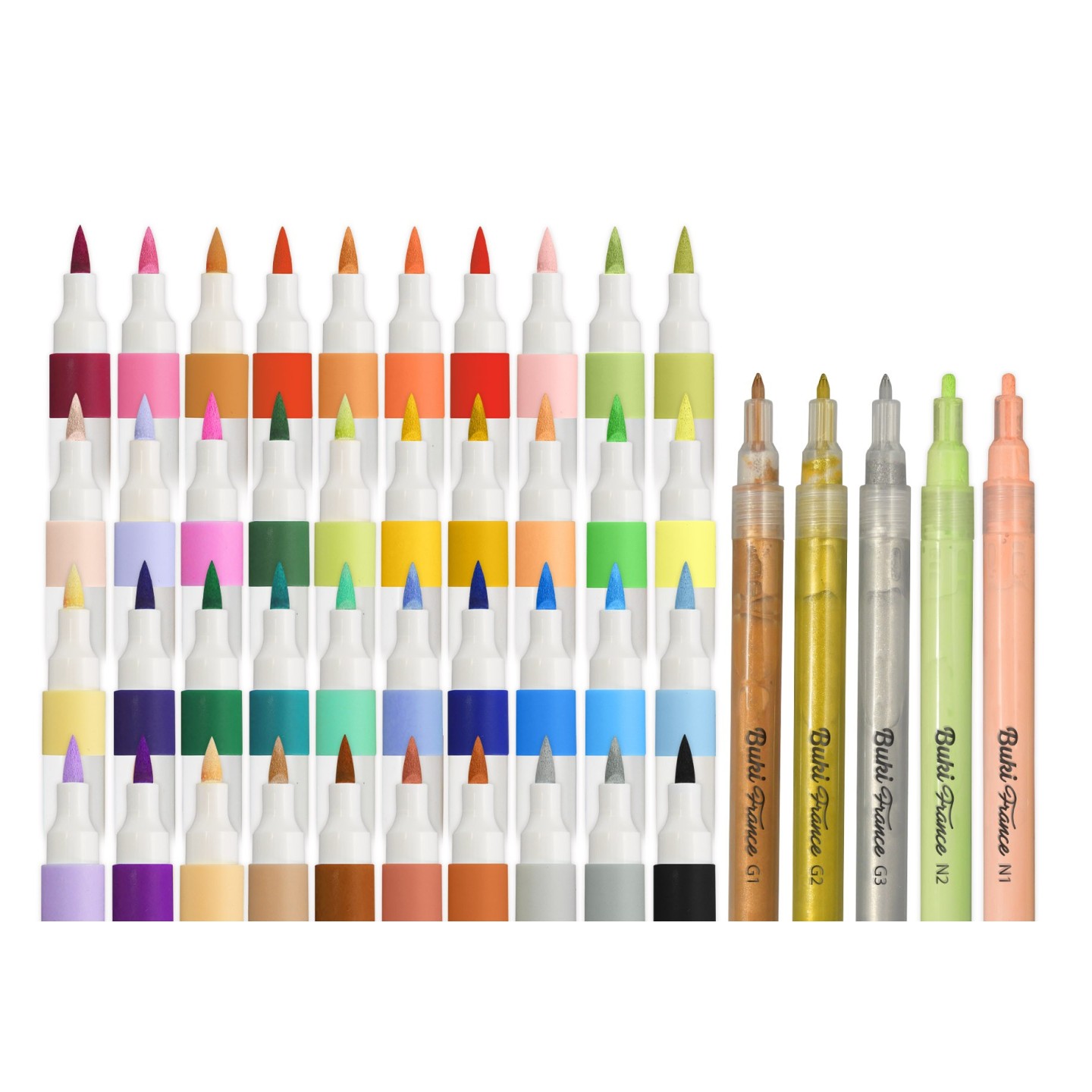 Set of 45 acrylic markers