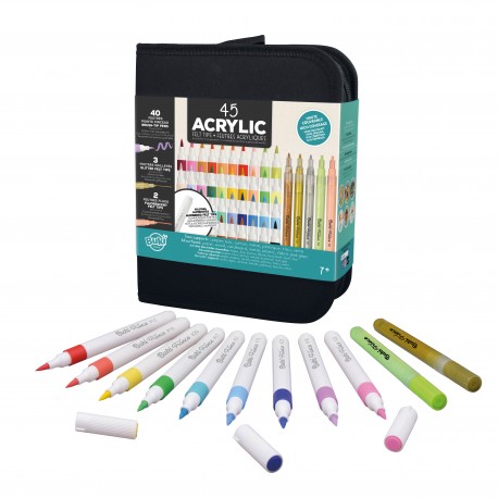 Set of 45 acrylic markers